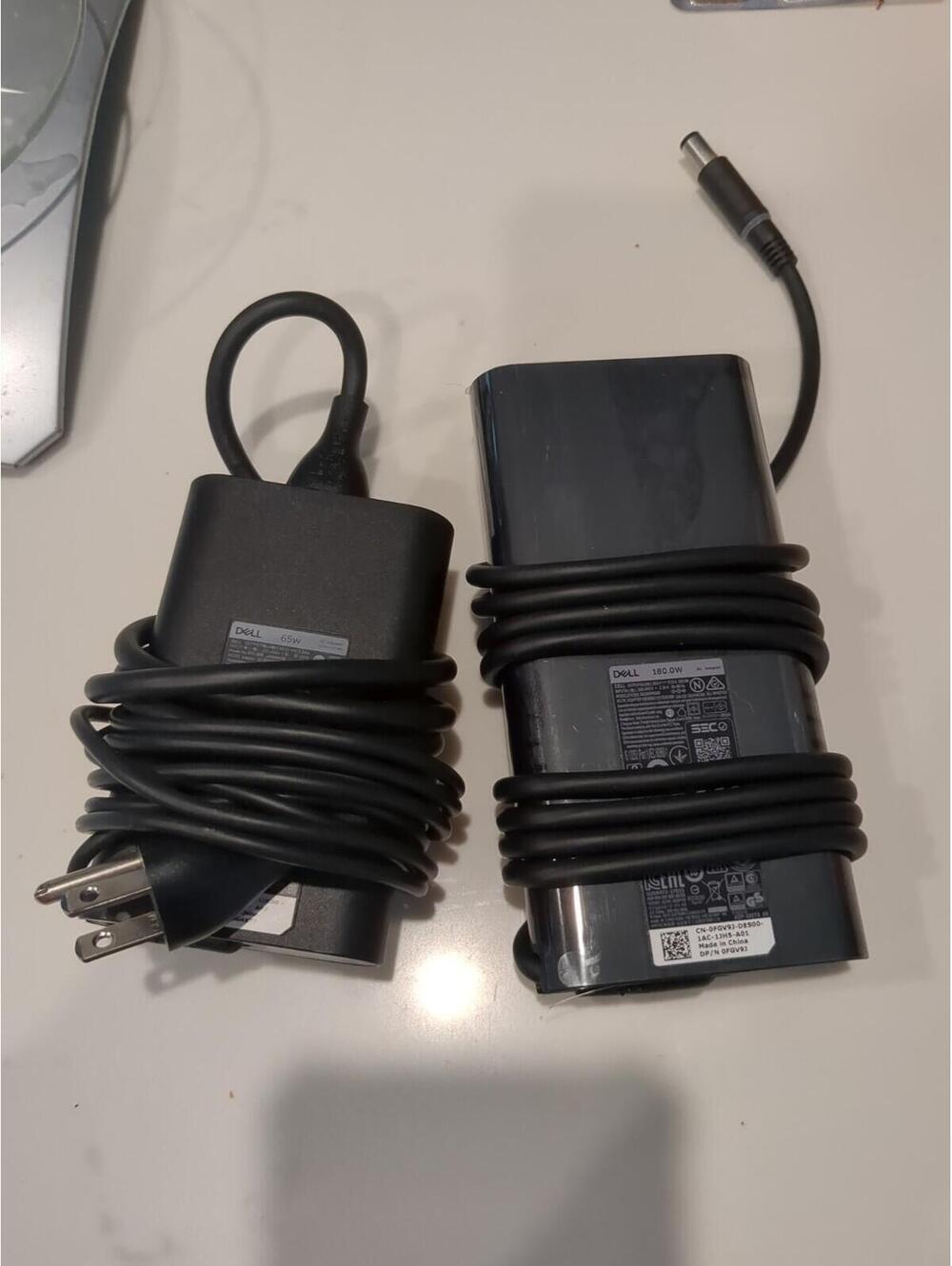 Genuine DELL 180W & 65w 19.5V 9.23A AC Adapter Charger DA180PM111 7.4mm NEW